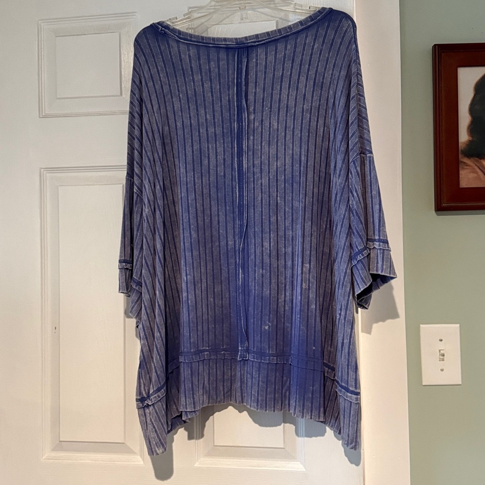Universal Boho Soft Thread Indigo Striped Tunic - image 5